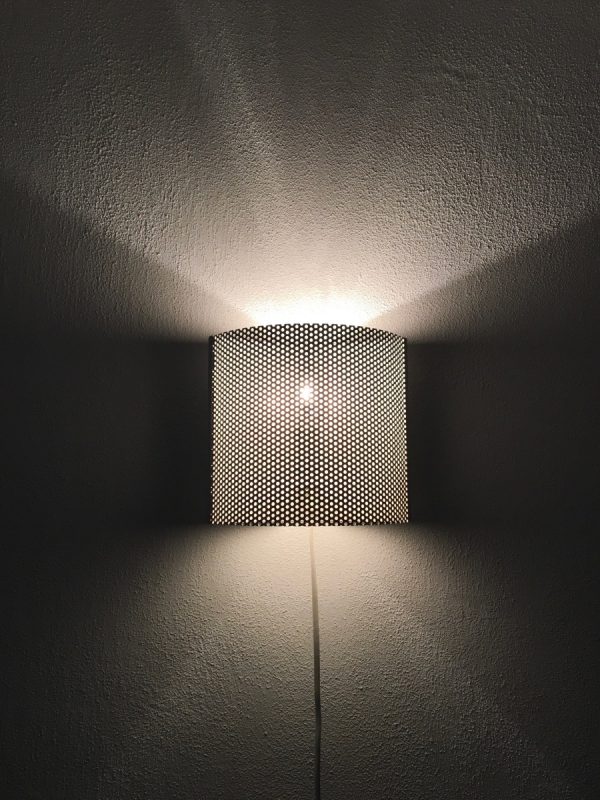 David gl Belysning - vintage wall light - Model 1905 - Denmark - space age perforated metal lamp - Pilastro modern style