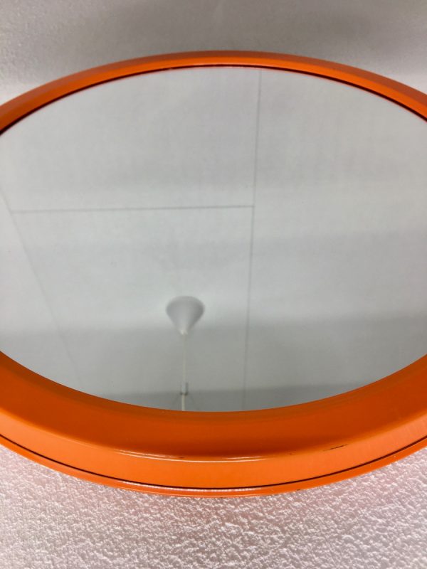 Dravo - orange metal frame mirror - vintage Dutch