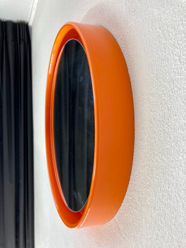 Orange Space Age 70's mirror - vintage retro round mirror