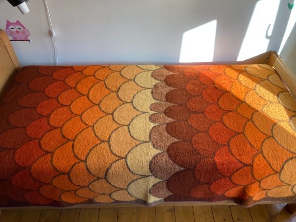 Tetem Vintage Retro plaid, orange - yellow - brown blanket 70's