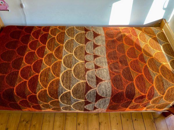 Tetem Vintage Retro plaid, orange - yellow - brown blanket 70's