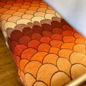 Tetem Vintage Retro plaid, orange - yellow - brown blanket 70's