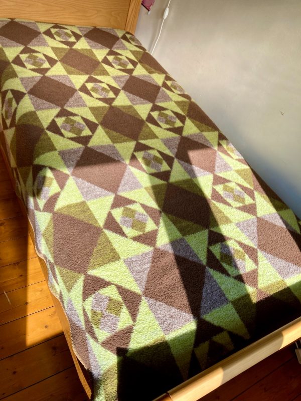 Vintage Dralon Acrylic plaid - Retro blanket 70's