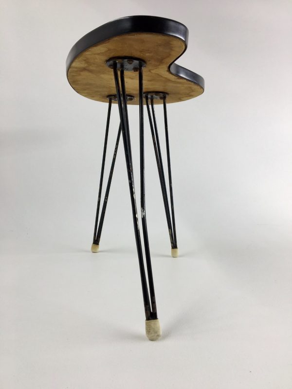 Vintage Formica Site Table, Hairpin Legs, Midcentury Modern Plant Stand, Tripod 50's / 60's