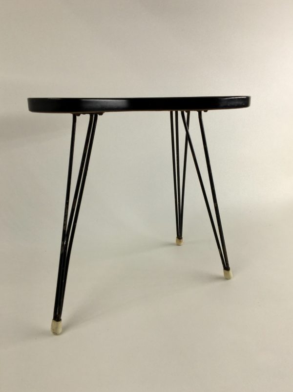 Vintage Formica Site Table, Hairpin Legs, Midcentury Modern Plant Stand, Tripod 50's / 60's