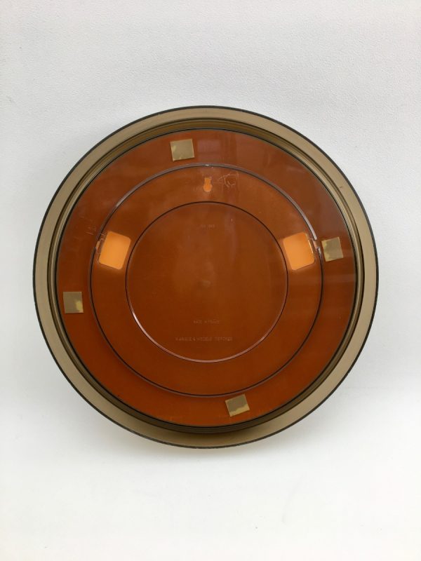 Vintage Plexiglass Round Mirror - Space Age Brown 70's Retro Mirror - Made in France