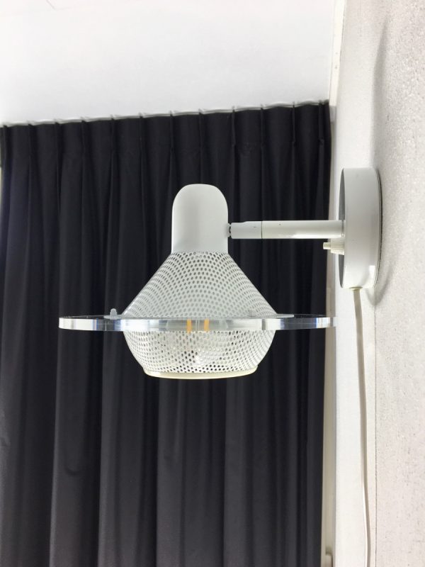 Harco Loor - wall light - 80's space age perforated metal lamp - Pilastro modern style