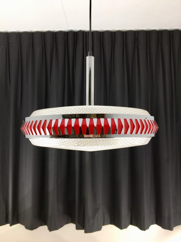 Space age lamp Massive - 70's round TL pendent light - fluorescent