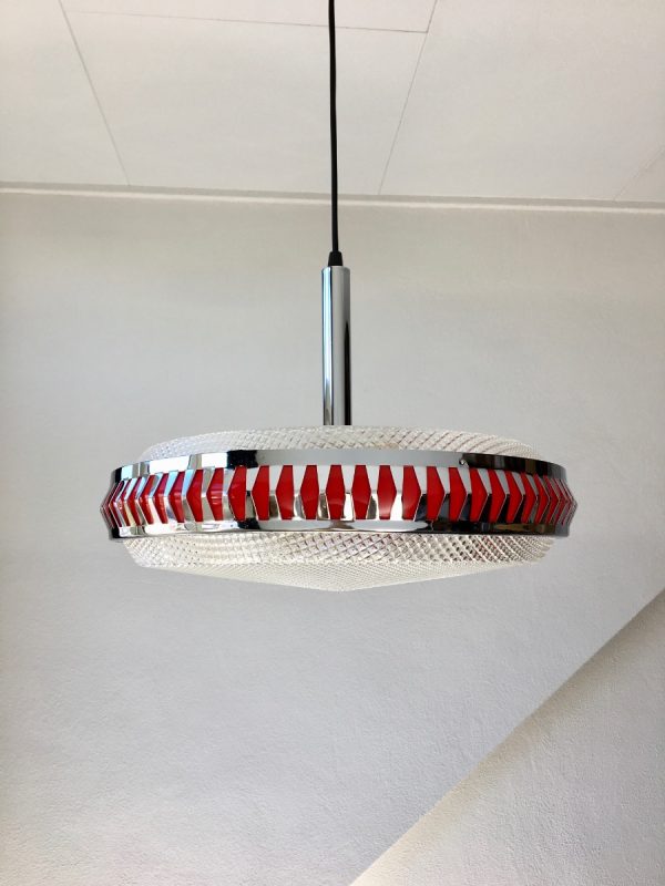 Space age lamp Massive - 70's round TL pendent light - fluorescent