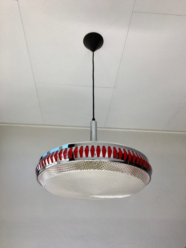 Space age lamp Massive - 70's round TL pendent light - fluorescent