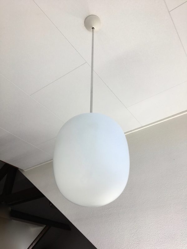 Mid century modern milk glass ceiling light - vintage hanging lamp - Philips XL pendent