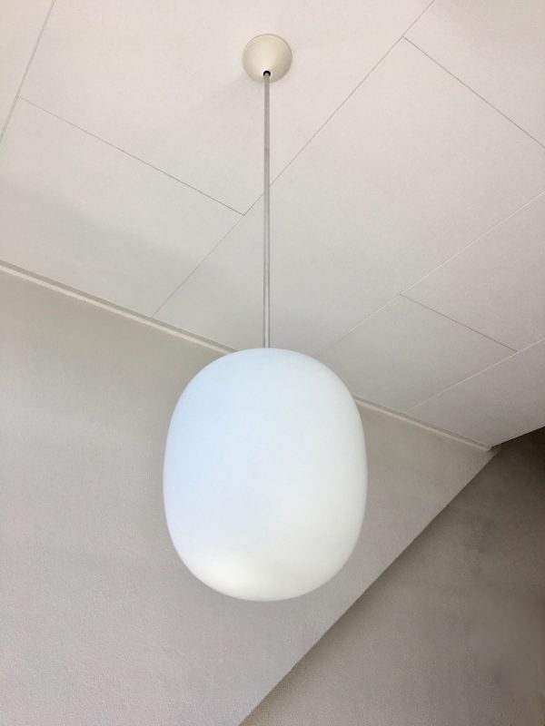 Mid century modern milk glass ceiling light - vintage hanging lamp - Philips XL pendent