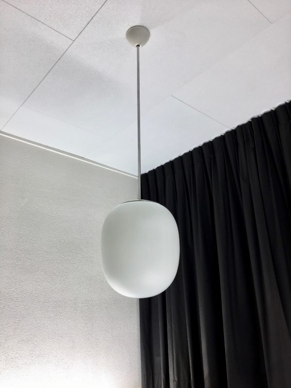 Mid century modern milk glass ceiling light - vintage hanging lamp - Philips XL pendent