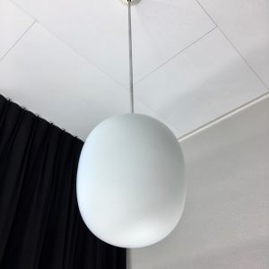 Mid century modern milk glass ceiling light - vintage hanging lamp - Philips XL pendent