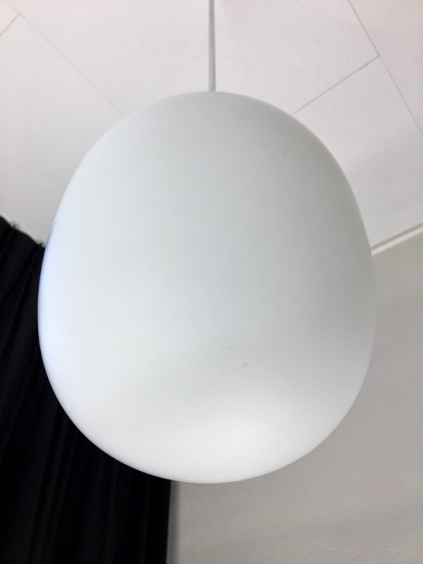 Mid century modern milk glass ceiling light - vintage hanging lamp - Philips XL pendent