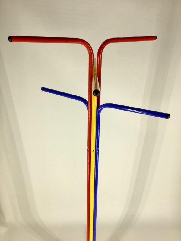 IKEA PLAGG standing coat rack - Vintage metal floor coat rack - primary colors Memphis style