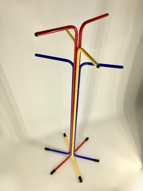 IKEA PLAGG standing coat rack - Vintage metal floor coat rack - primary colors Memphis style