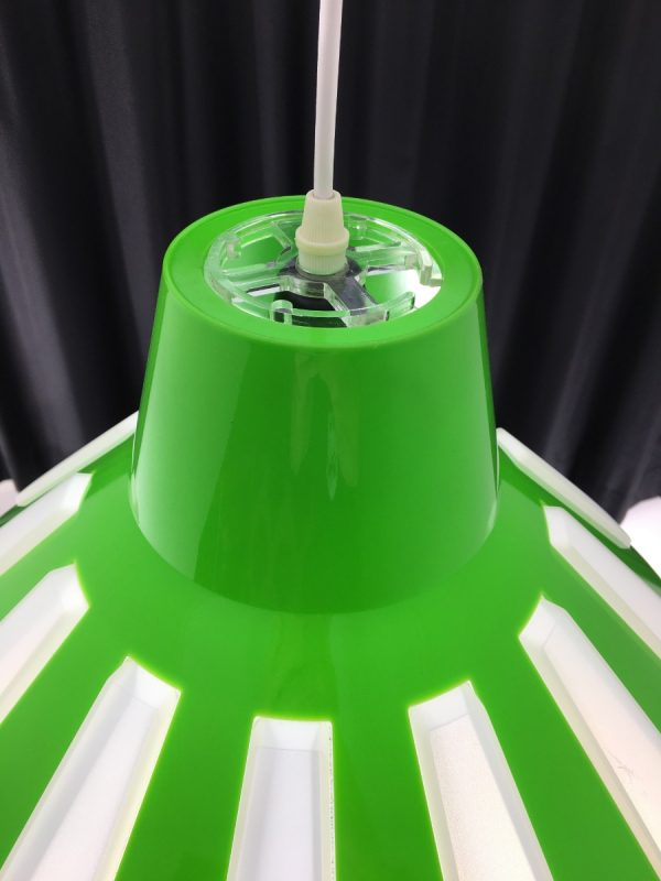 Rare Massive space age pendent lamp lime green UFO light