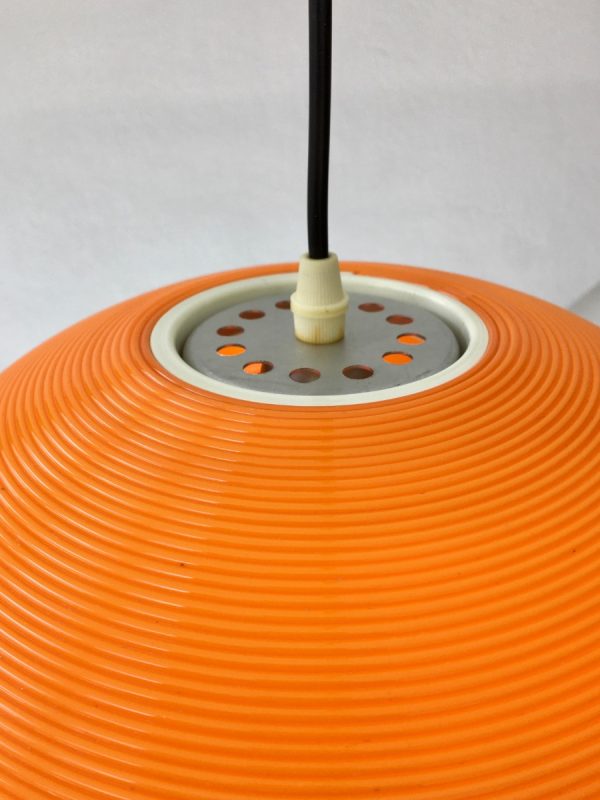 Rotaflex hanging lamp - 60's modern mid century design pendant light - orange Rockabilly