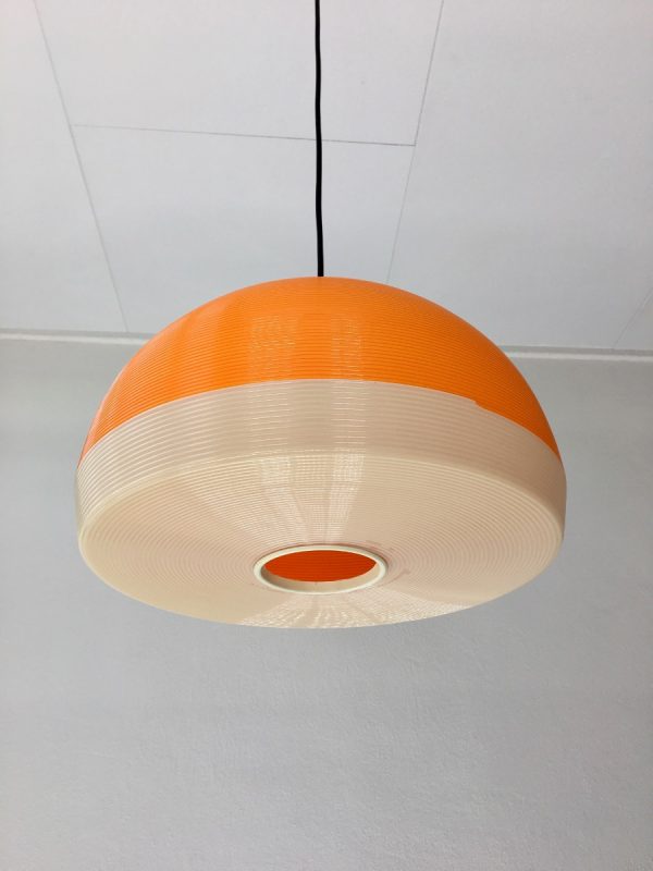 Rotaflex hanging lamp - 60's modern mid century design pendant light - orange Rockabilly