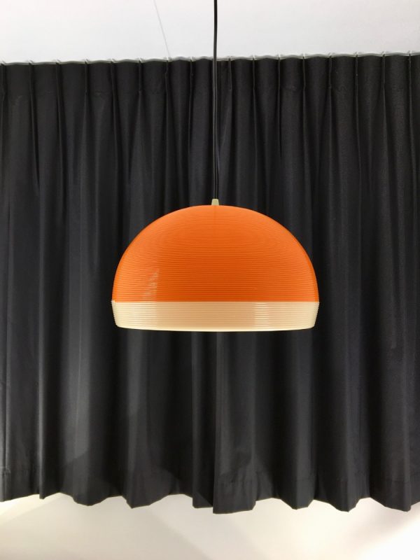 Rotaflex hanging lamp - 60's modern mid century design pendant light - orange Rockabilly