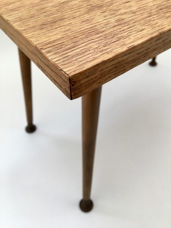 Vintage site table - 60's plant stand - plywood with wood veneer