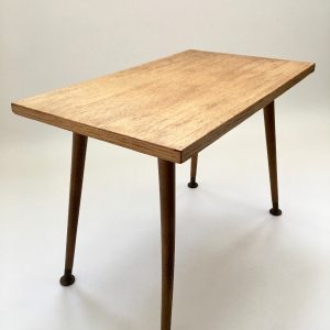 Vintage site table - 60's plant stand - plywood with wood veneer