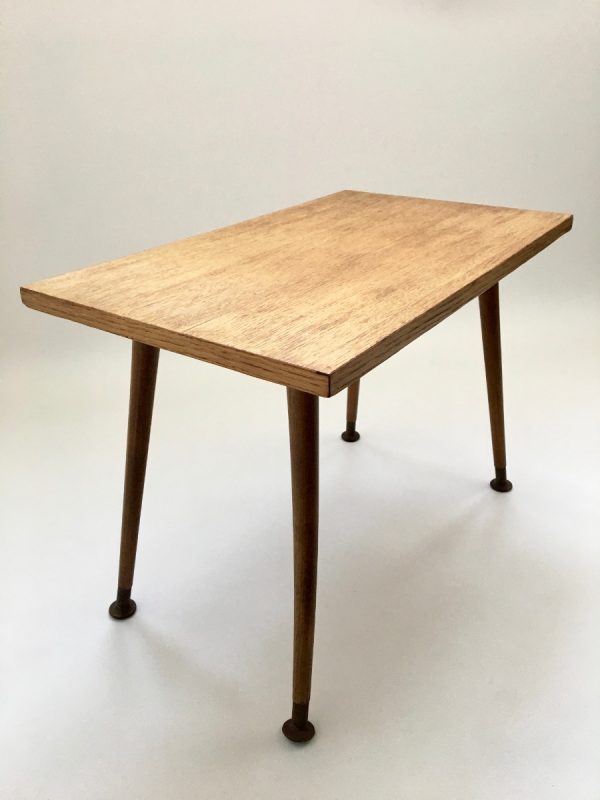 Vintage site table - 60's plant stand - plywood with wood veneer
