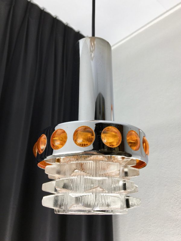 Massive Belgium 70's glass 3-light - Image 7