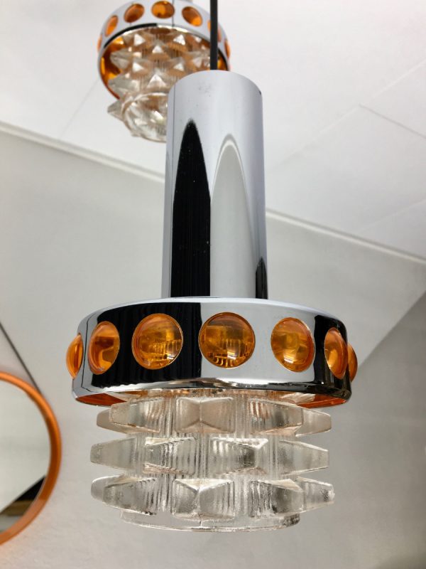Massive Belgium 70's glass 3-light - Image 10