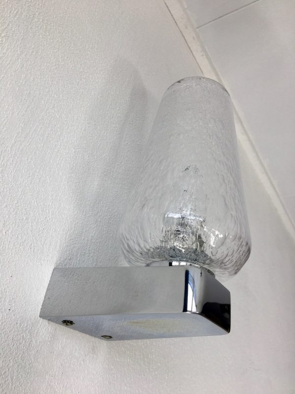 Vintage Keuco wall lamp set - 70's Germany bath mirror chrome glass light