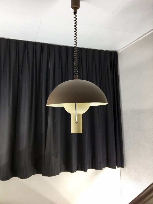 vintage Dijkstra Lampen space age 70's pendent light - rare Aluminium mushroom lamp