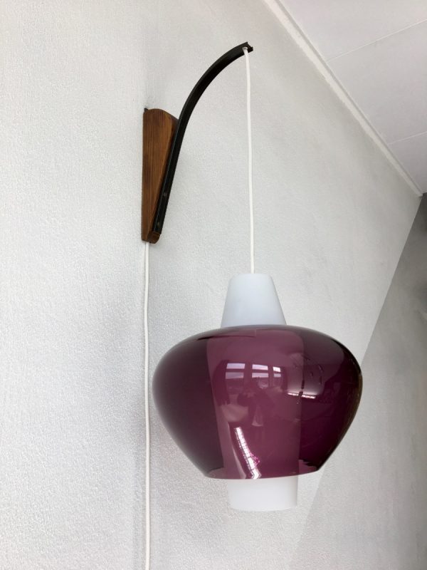 Philips NG68 glass wall lamp - rare 60s Louis Kalff light - fishing rod - Dutch design