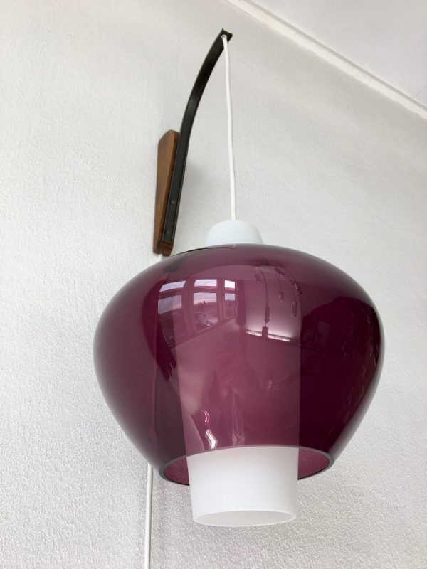 Philips NG68 glass wall lamp - rare 60s Louis Kalff light - fishing rod - Dutch design