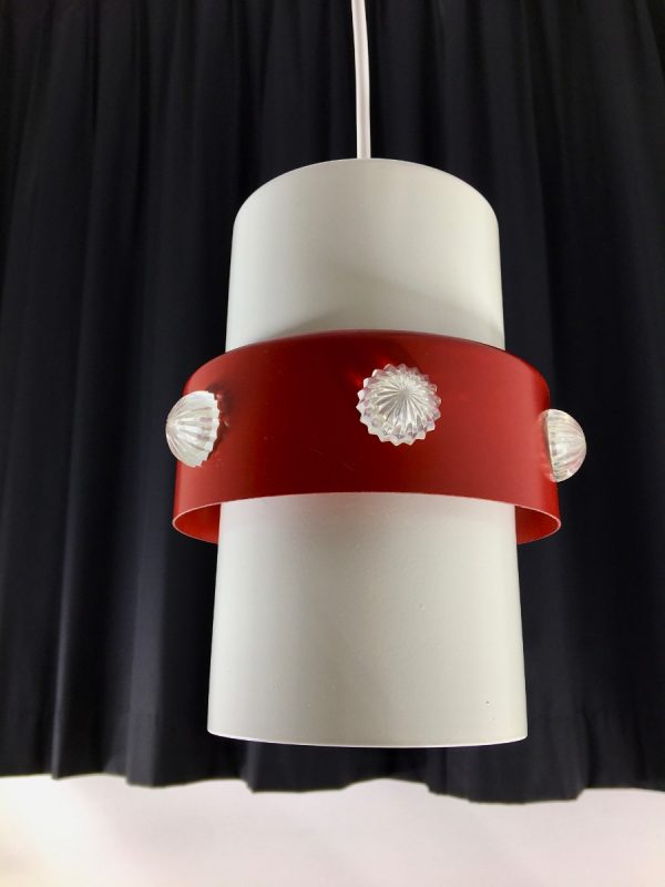 vintage space age 3 light pendant - Dijkstra Lampen 70's metal two tone lamp funky rare UFO