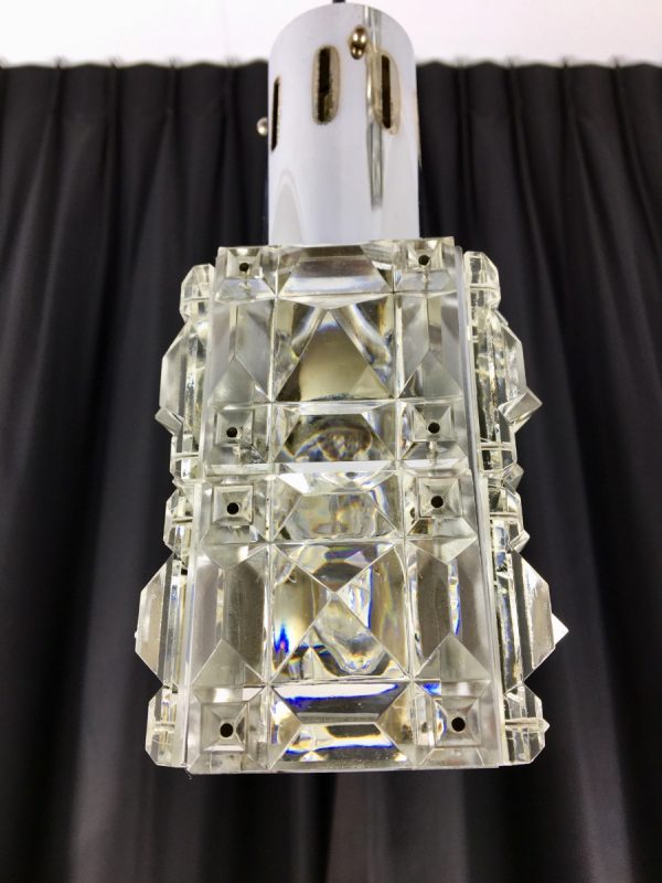 3 light pendent - rare Vintage 60's glass lamp echt