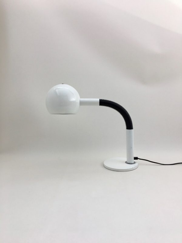 Vintage HALA Zeist light - white gooseneck XL - 70s flexible big desk lamp