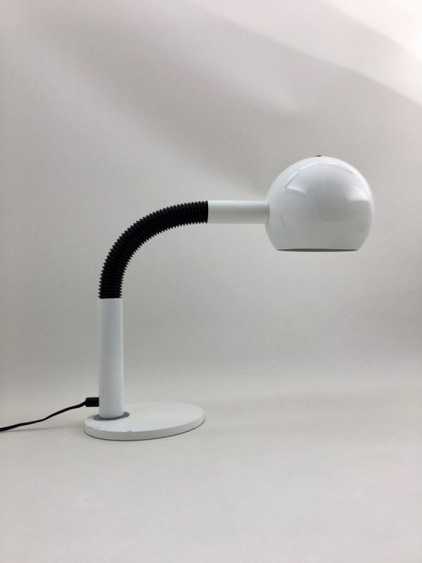 Vintage HALA Zeist light - white gooseneck XL - 70s flexible big desk lamp