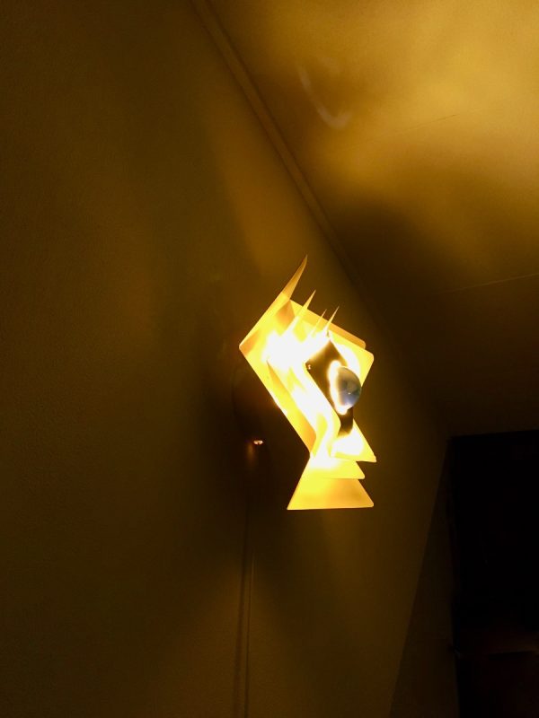 Bito Denmark metal wall light - rare space age design - 70's modern lamp