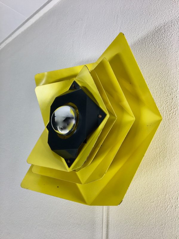 Bito Denmark metal wall light - rare space age design - 70's modern lamp