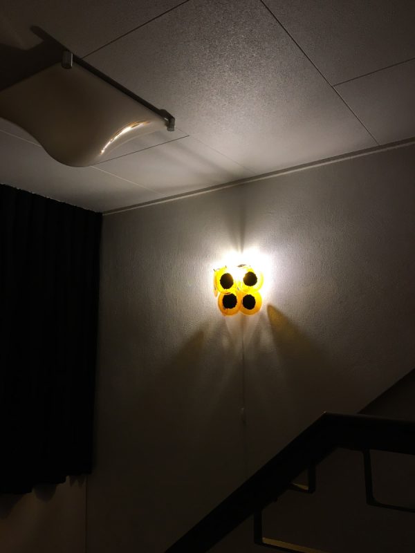 Italian disk wall lamp - vintage Targetti Sankey wall light - checkers sconce - Vistosi