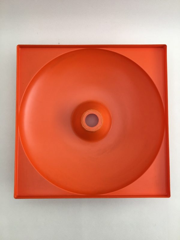 Vintage space age wall light - rare large orange plastic 70s lamp - Panton style