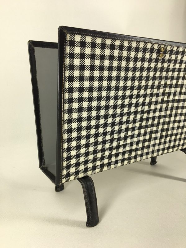 Mid century modern magazine holder - chic 50s classic Newspaper modernist basket
