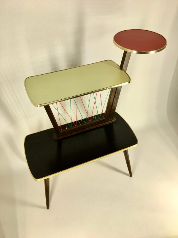 3 Tier Vintage Midcentury Formica Site Table, Plant Stand, 50's / 60's