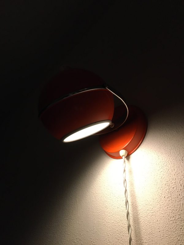 Eyeball lamp - Space age wall / table light - 60's orange panton age - pop art echt vintage