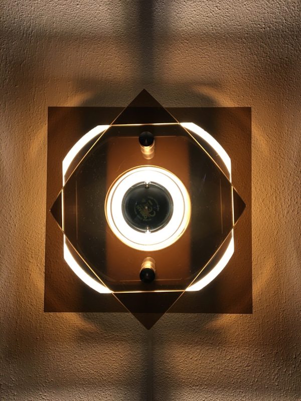 Herda space age lamp - Plexiglass 70s wall light - perspex vintage Dutch vintage
