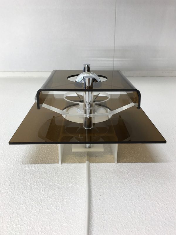 Herda space age lamp - square Plexiglass 70s wall light - perspex vintage Dutch sconce