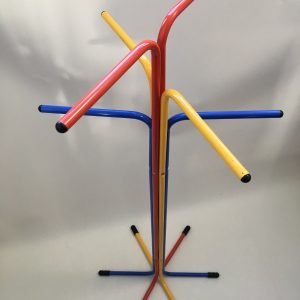 IKEA PLAGG standing coat rack - Vintage 90s metal floor coat rack - primary colors Memphis style Tord Björklund