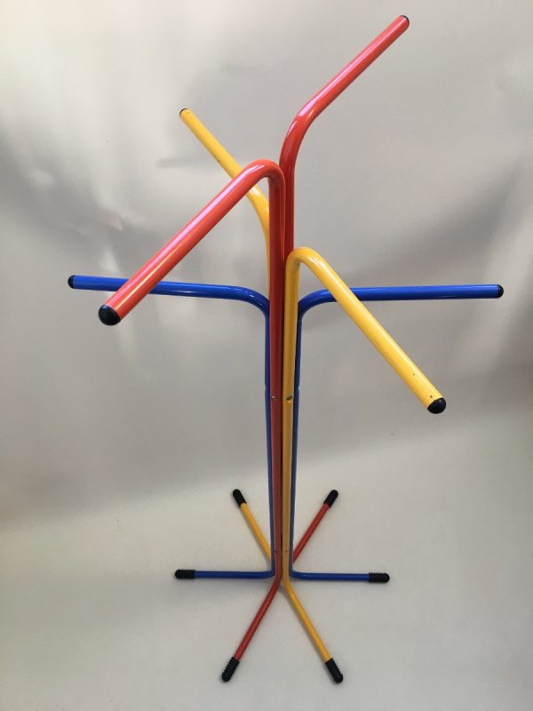 IKEA PLAGG standing coat rack - Vintage 90s metal floor coat rack - primary colors Memphis style Tord Björklund