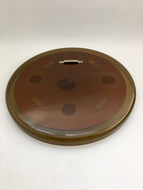 Large Vintage plexiglass round mirror - Space Age brown 70's retro mirror - Guzzini Made in Italy